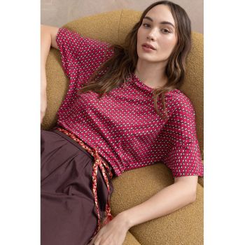 Tricou din lyocell cu imprimeu geometric