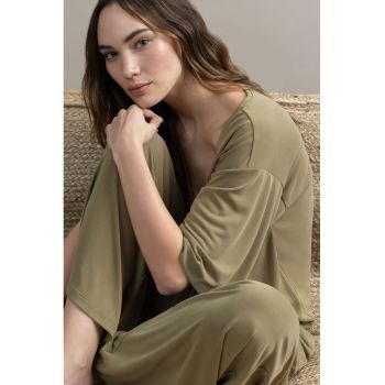 Tricou lejer din amestec de modal cu decolteu in V