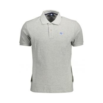 Tricou polo barbati - cu mini logo brodat - Regular fit - Gri deschis