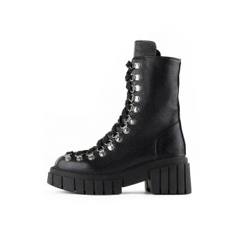 Bocanci de piele cu aspect texturat Zoe