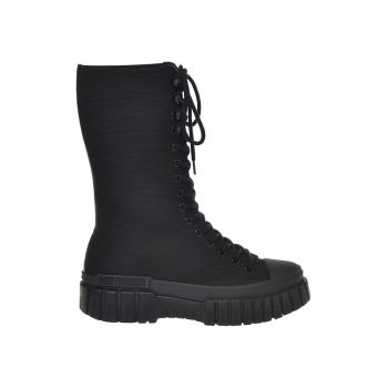 Cizme mid-calf cu sireturi