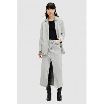 Fusta maxi din denim cu slit frontal Honor
