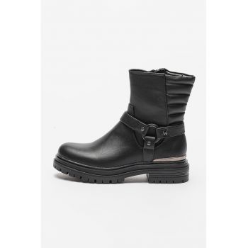 Ghete de piele ecologica Courtney Moto