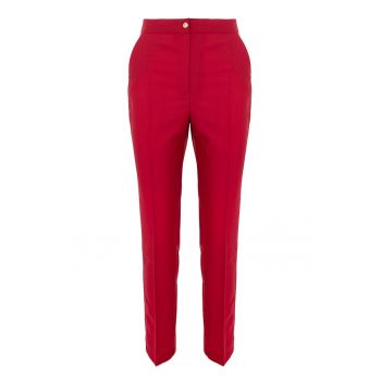 Pantaloni de lana cu talie inalta