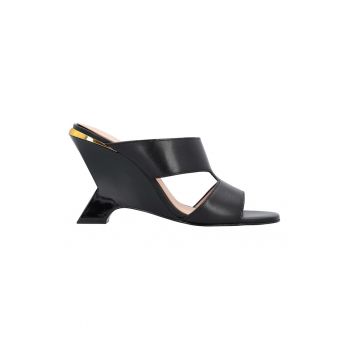 Papuci wedge de piele Darly