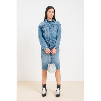 Rochie de denim cu aspect decolorat Galesi