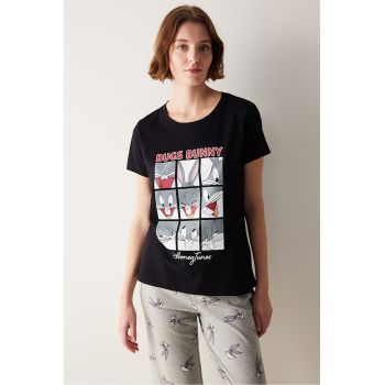 Bluza de pijama cu imprimeu Bugs Bunny