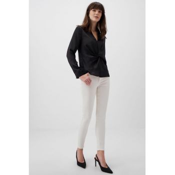 Bluza de satin cu detaliu rasucit