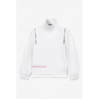 Bluza de trening cu fermoar decorative