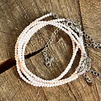 Bratara reglabila opal roz 2 mm