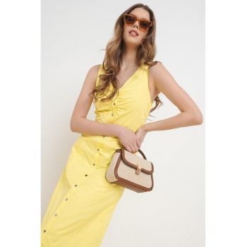 Rochie midi cu decolteu in V