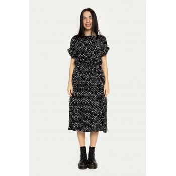 Rochie midi evazata cu imprimeu cu inimi