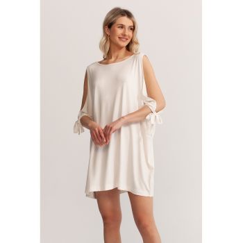 Rochie scurta drapata cu decupaje pe brate