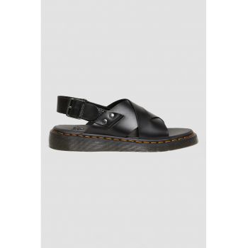 Sandale de piele cu aspect impletit