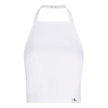 Top crop din mestec de modal cu model halter