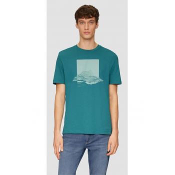 Tricou barbati cu maneca scurta - imprimeu in partea din fata si croiala Regular Fit -