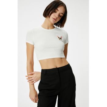 Tricou crop slim fit