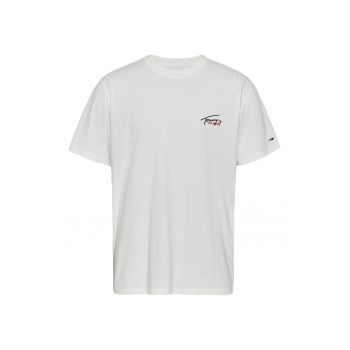 Tricou cu decolteu la baza gatului - cu logo pe piept