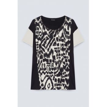 Bluza cu maneci scurte si imprimeu