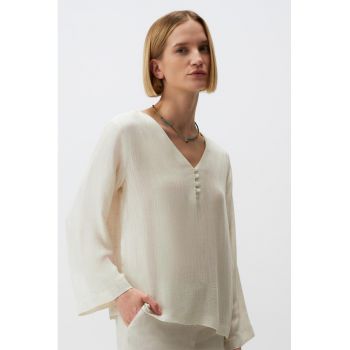 Bluza din amestec de lyocell si in
