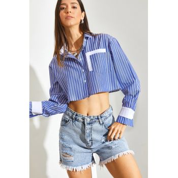 Camasa crop cu maneci lungi