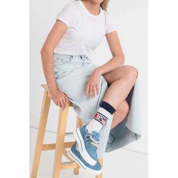 Fusta maxi de denim cu slit frontal Claire