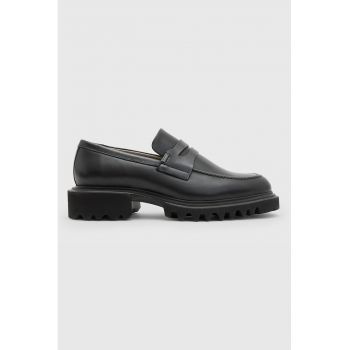 Pantofi loafer de piele cu toc