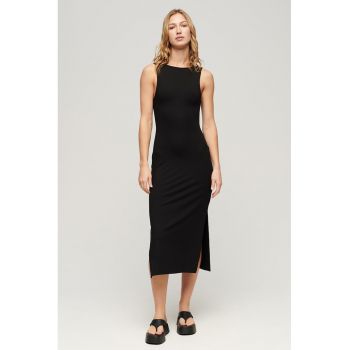 Rochie bodycon din amestec de modal - fara maneci - cu slit lateral