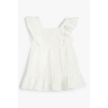 Rochie de bumbac cu perforatii