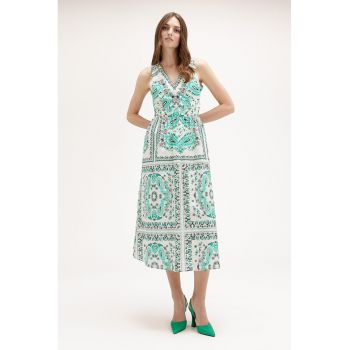 Rochie midi cu imprimeu paisley