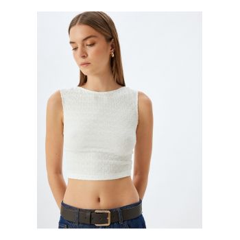 Top crop cu aspect texturat