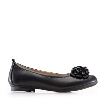 Balerini damă din piele naturală - 3507 Negru Box