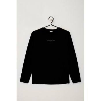 Bluza cu detaliu cu imprimeu text