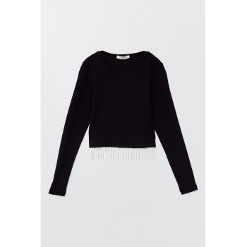 Bluza cu strasuri la terminatie