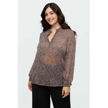 Bluza semitransparenta cu model animal print