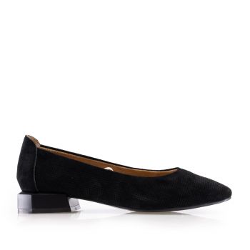 Pantofi eleganți damă din piele naturală - 3506 Negru Nabuc ieftin