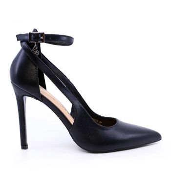 Pantofi stiletto d'orsay femei Enzo Bertini negri din piele 1129DP2427N