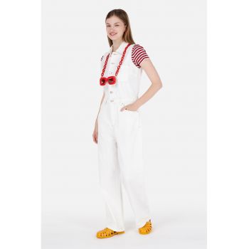 Salopeta din denim cu model uni si buzunare