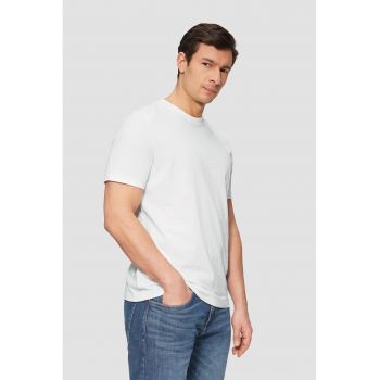 Tricou de bumbac cu decolteu la baza gatului