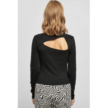 Bluza crop cu decupaj pe partea din spate
