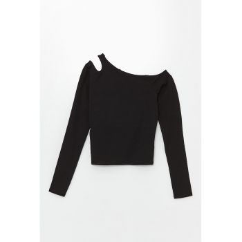 Bluza crop din amestec de bumbac