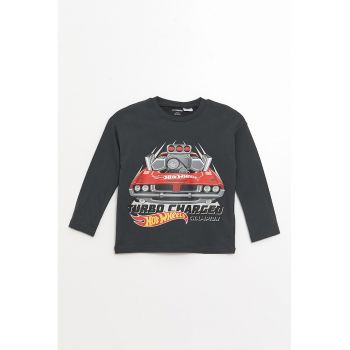 Bluza cu imprimeu si decolteu la baza gatului