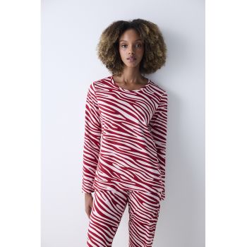 Bluza de pijama cu animal print