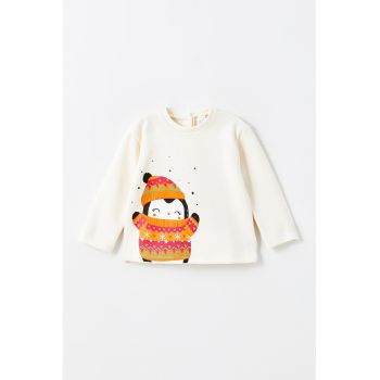 Bluza de trening cu decolteu la baza gatului si imprimeu