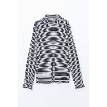 Bluza extra slim fit cu guler inalt