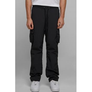 Pantaloni cargo cu snur de ajustare si croiala dreapta