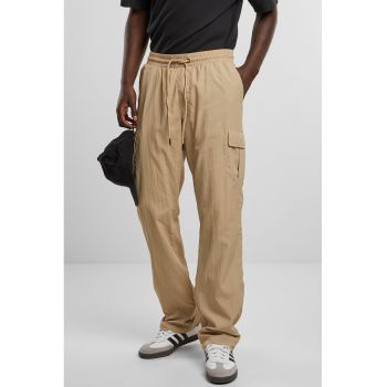Pantaloni cargo cu snur de ajustare si croiala dreapta