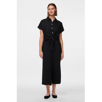 Pantaloni culotte din amestec de in