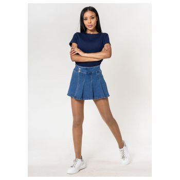 Pantaloni scurti tip fusta din denim P511-5 M7 - Albastru 17174
