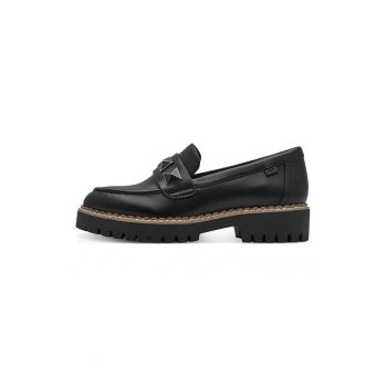 Pantofi loafer din piele ecologica cu aspect lacuit